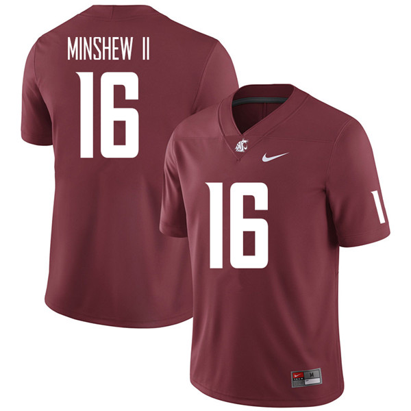 Men #16 Gardner Minshew II Washington State Cougars College Football Jerseys Sale-Crimson